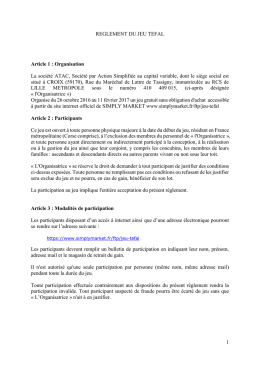 Voir r&eacute;glement - Simply Market