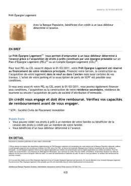 Pr&ecirc;t &Eacute;pargne Logement - Banque Populaire Occitane