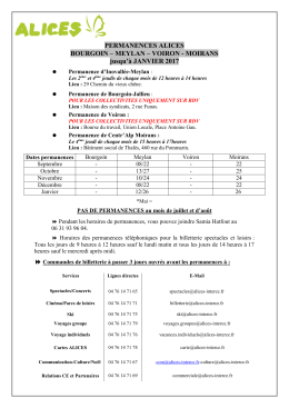 Voir le tableau des permanences