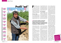 Profil ``sol` - Agriculture de conservation