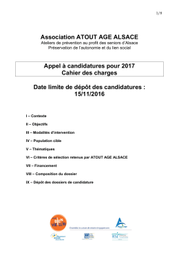 T&eacute;l&eacute;charger le Cahier des charges