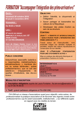 FIA-ISM est un r&eacute;seau d`associations ayant pour - fia