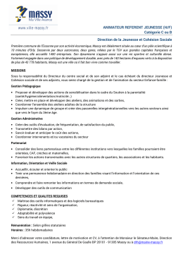 ANIMATEUR REFERENT JEUNESSE (H/F)