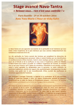 Stage week-end Tantra avanc&eacute; - Paris - Nava