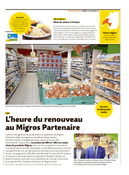 L`heure du renouveau au Migros Partenaire