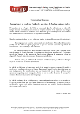 les questions de fond ne sont pas réglées - MRAP