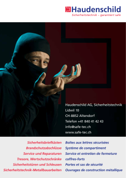 Sortimentsübersicht Haudenschild Sicherheitstechnik