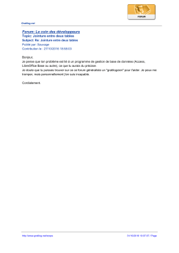 Forum: Le coin des d&eacute;veloppeurs