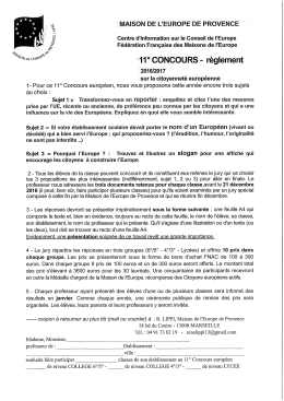Concours sur la citoyennet&eacute; europ&eacute;enne(pdf88KB)