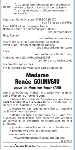 Madame Renée GOLINVEAU