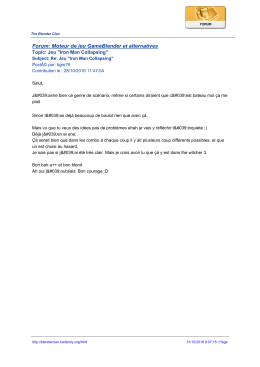 Forum: Moteur de jeu GameBlender et alternatives