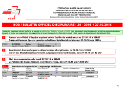 BOD 29-2016 - Fédération Suisse de Inline Hockey