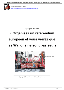 Organisez un référendum européen et vous verrez que les Wallons