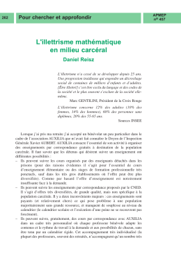 L`illettrisme mathématique en milieu carcéral