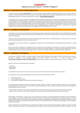 ARTICLE 1. Présentation de la Société Organisatrice