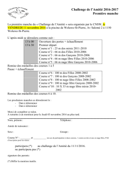 Horaires et inscription