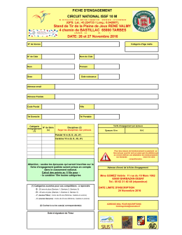 Fiche Inscription Circuit National 10m Tarbes Novembre 2016