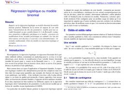 R&eacute;gression logistique ou mod&egrave;le binomial