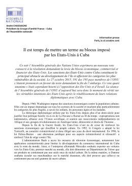 Il est temps de mettre un terme au blocus imposé par les Etats