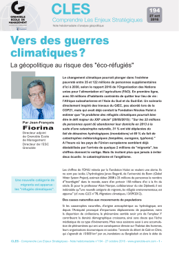 Vers des guerres climatiques - Notes d`Analyse Géopolitique