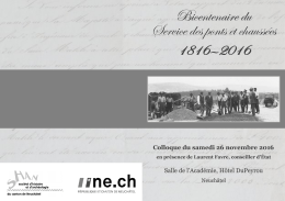 Bicentenaire du Service des ponts et chaussées 1816—2016