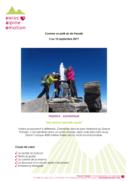 Grand Paradis 2017 - Swiss Alpine Emotion