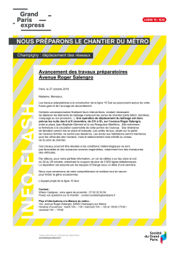 Avancement des travaux pr&eacute;paratoires Avenue Roger Salengro