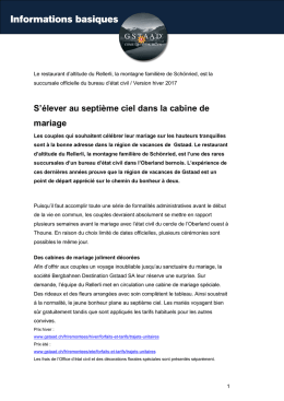 S`&eacute;lever au septi&egrave;me ciel dans la cabine de mariage