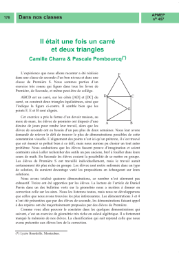 Il était une fois un carré et deux triangles