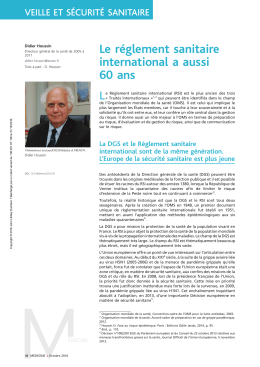 Le réglement sanitaire international a aussi 60 ans