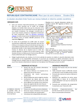 REPUBLIQUE CENTRAFRICAINE Mise à jour du suivi