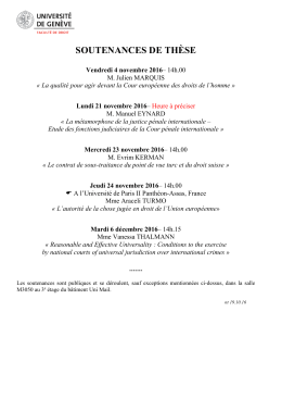 SOUTENANCES DE TH&Egrave;SE