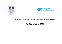 Comit&eacute; r&eacute;gional installation/transmission du 26 octobre 2016
