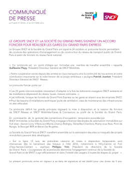 commUNIQUé DE PRESSE - Société du Grand Paris