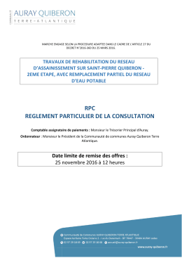 Règlement de consultation - La salle des marchés MEGALIS