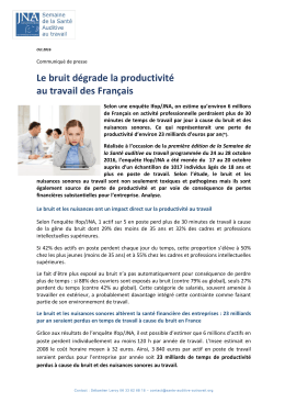 Le bruit d&eacute;grade la productivit&eacute; au travail des Fran&ccedil;ais