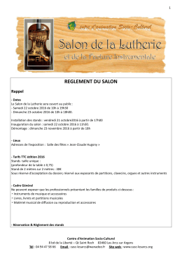 reglement du salon - Centre d`Animation Socio Culturel