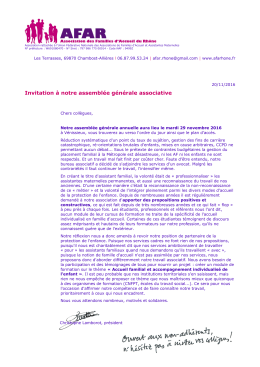 161129 invitation ag afar - Association des Familles d`Accueil du