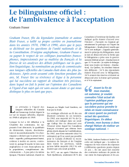 Le bilinguisme officiel : de l`ambivalence à l
