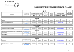 Calendrier des concours 2017 - Centre Interd&eacute;partemental de