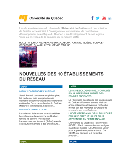 nouvelles des 10 &eacute;tablissements du r&eacute;seau