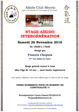 Stage Jeunes-Adultes avec Francis Chapuis