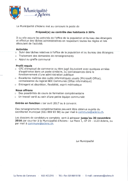 Offre d`emploi complète