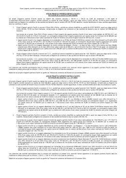 AVIS DE PROJET DE FUSION