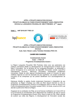 APPEL A PROJETS INNOVATION SOCIALE