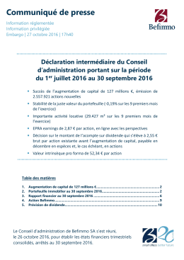 Communiqué de presse