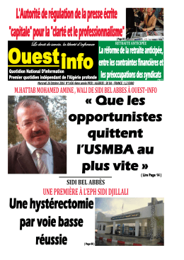 Mercredi 26 Octobre 2016 - Ouest-Info