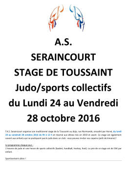 Affiche stage de la Toussaint