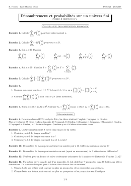 Feuille 7 - Mathématiques en ECS1 821 au lycée Masséna