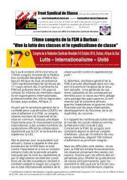 FSC CONGR&Egrave;S FSM - Over-blog